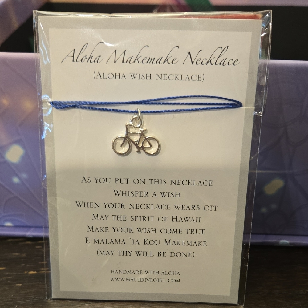 Aloha Makemake Necklace with Bicycle Charm